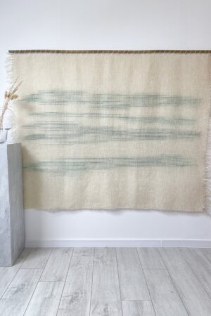 Green Wool Boho Decor - Dip Dyed Wall Hanging - Wolle Ornament - Large Wool Weaving - Wool Textile Art - Tapestry Wall Hanging - Eco Decor