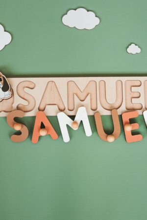 Nursery Full Name Sign Fine Motor Skills Puzzles For Toddlers Wooden Montessori Toy 1 Year Old Personalized Name Puzzle Baby First Easter