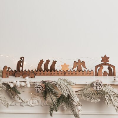 Christmas Countdown Advent Calendar. Reusable Advent Calendar. Wooden Christmas Accents, Rustic Holiday Decoration. Christmas Gifts.