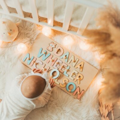Name Puzzle Baby Shower Gift Montessori Toys For Toddlers Personalized Baby Gifts Wooden Toys Baptism Gifts First Easter Gift