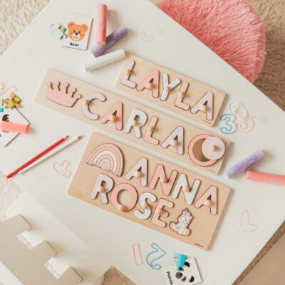 Name Puzzle With Pegs, Personalized Gift, Baby's First Gift, Preschool Puzzle Gifts, Baby Shower Gift, Newborn Boy or Girl Gift, Wooden Toys