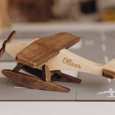 Wooden Toy Fighter Jet. Airport Set. Personalized Toy Plane. Kids Pretend Play. Custom Birthday Baby Gifts. Fidget Toddler Toy. Nephew Gift.
