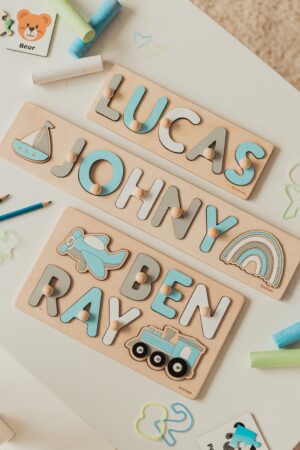 Name Puzzle For Toddler Boy, Wooden Toys, Personalized Gift For Kids, Baby Shower Gift, First Easter Gift, Montessori Toys, Sensory Toy