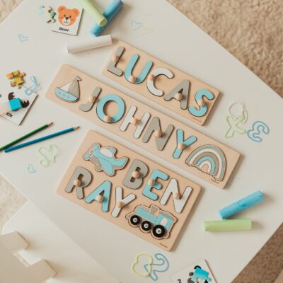 Name Puzzle For Toddler Boy, Wooden Toys, Personalized Gift For Kids, Baby Shower Gift, First Easter Gift, Montessori Toys, Sensory Toy