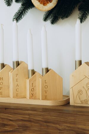 Reusable Christmas Countdown Advent Candle Holders Christmas Table Centerpiece Wreath Reusable Holiday Decoration Candlestick Holders
