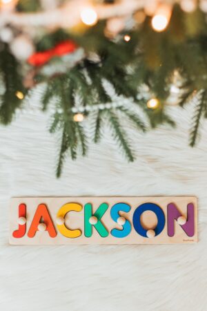 First Name Puzzle with Rainbow 1st Birthday Gift Personalized Newborn Gift for Baby Custom Nursery Decor First Easter Gift Toddler Toys