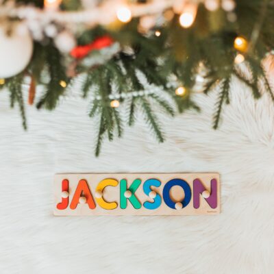 First Name Puzzle with Rainbow 1st Birthday Gift Personalized Newborn Gift for Baby Custom Nursery Decor First Easter Gift Toddler Toys