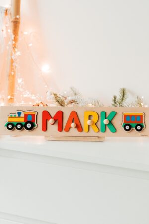 Custom Name Puzzle With Pegs - Montessori Toys for Child  - Baby Gift and Nursery Decor - Best Easter Gift for Baby