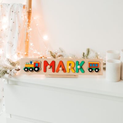 Custom Name Puzzle With Pegs - Montessori Toys for Child  - Baby Gift and Nursery Decor - Best Easter Gift for Baby