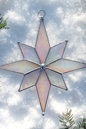 Christmas Star suncatcher stained glass window hangings Christmas decor home decor garden art holiday gifts Ukrainian gift