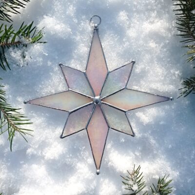 Christmas Star suncatcher stained glass window hangings Christmas decor home decor garden art holiday gifts Ukrainian gift