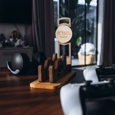 Personalized Gift for Him Controller Stand | Headphone Holder | Unique Handmade Gifts For Husband Groomsman Boyfriend Dad Video Gamer Gifts