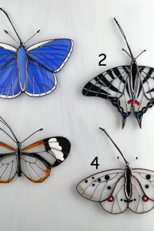Blue butterfly suncatcher, stained glass window hangings, unique Mother's Day gift, gift for mom, handmade home decor, modern wall art