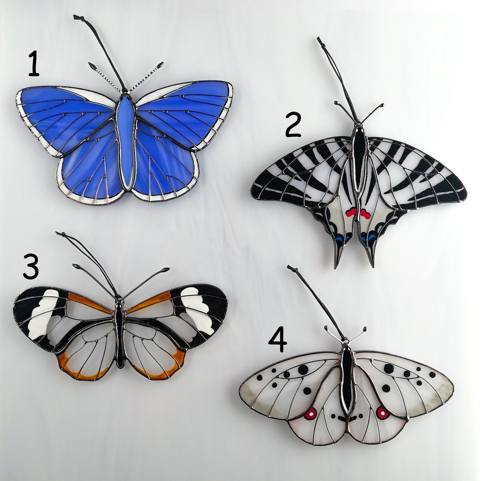 Apollo butterfly suncatcher, stained glass window hangings, unique Mother's Day gift, gift for mom, handmade home decor, modern wall art 1 Apollo butterfly suncatcher, stained glass window hangings, unique Mother's Day gift, gift for mom, handmade home decor, modern wall art