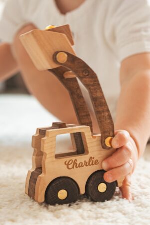 Wooden Toy Construction Cars With Names. Personalized Birthday Boy Gifts. Sensory Toys For Toddler. Fidget Toys. Kids Pretend Play Toys.