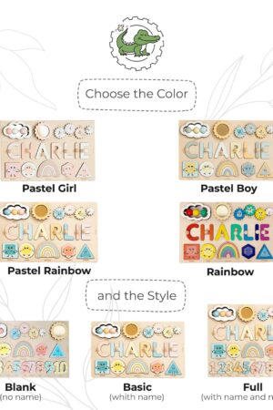 Wooden Name Puzzle Educational Personalized Toy Montessori Busy Board For Toddler Girl Boy Geometry Engraving Puzzle Baby Shower Gift