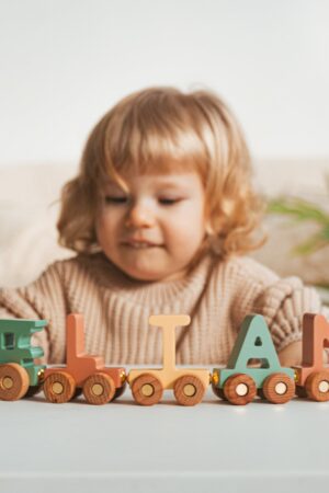 Build Your Own Train. Personalized Trains For Kids. Wooden Toys For Toddlers. Wagon Letter Train With Magnets. Engine and Caboose Included.