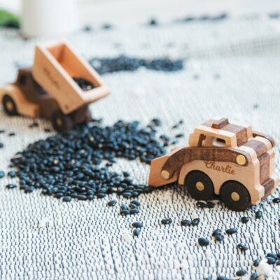 Wooden Toys Excavator Truck with Name Construction Vehicles Sensory Toys For Kids Montessori Toddler Boy Toys Eco Friendly Toys Mini Toy Car