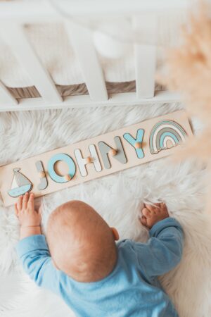 Baby Girl and Baby Boy Wooden Name Puzzle Montessori Toddler Toys Baby Gift Personalized Educational Toys Creative Personalized Gifts