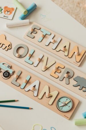 New Baby Gift Wood Name Puzzle for Toddler Personalized Baby Gift Birthday Gift for Kids First Birthday Gift for Baby Boy Baby Girl