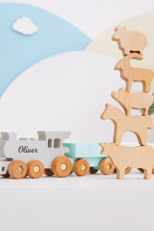 Train With Dinosaurs. Personalized Baby Boy Gift. Wooden Toys. 1 2 3 Year Old Gift. First Birthday Gift Keepsake. Fidget Toys For Toddlers.