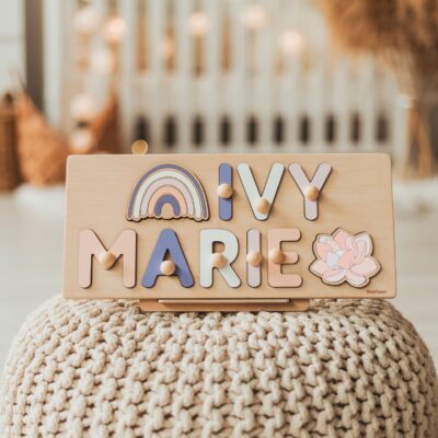 Wooden Name Puzzle Baby Gift Personalized Custom Toys for Toddlers Custom Gifts For Kids Montessori Toys and Games Baby Shower Gift