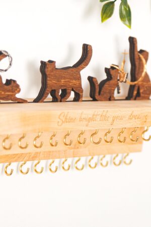 Custom Jewelry Organizer as Valentines Day Gift Wall Jewelry Shelf With Hooks Gifts for Wife Gift for Girlfriend Valentine Home Decor