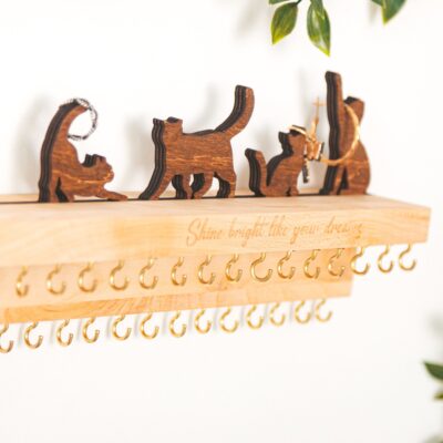 Custom Jewelry Organizer as Valentines Day Gift Wall Jewelry Shelf With Hooks Gifts for Wife Gift for Girlfriend Valentine Home Decor