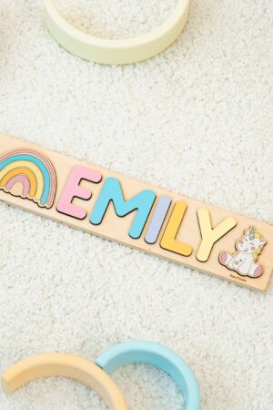 Personalized Name Puzzle Baby Shower Gift Newborn Baby Gift Montessori Puzzle For Toddlers 1st Birthday Nursery Name Sign Easter Gifts