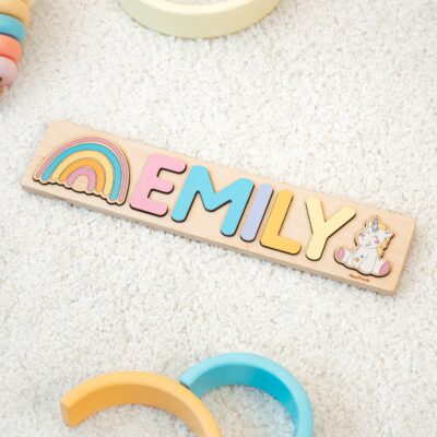 Personalized Baby Name Puzzle by BusyPuzzle - Baby Gift - Nursery Decor - First Easter Gift