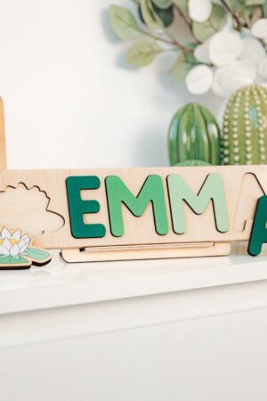 Custom Name Puzzle with Pegs, Personalized Puzzle With Mermaid at Extra Charge, 1st Birthday Baby Girl, Little Easter Gifts, Wooden Toys,