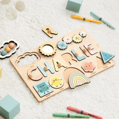 Customized Busy Board Custom Birthday Baby Gift Montessori Board For Kids Baby Activity Toys Preschool Montessori Toys 1st Birthday Gift