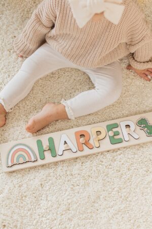 BEST Gift for Toddlers Name Puzzles for Boys Montessori Puzzle for Kids 1st Birthday Baby Name Puzzle Wooden Sensory Toy Baby Shower