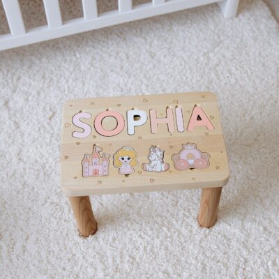 Toddler Helper Stool With Name Birthday Boy Gift 1 2 3 Years Old Personalized Nursery Montessori Stool First Easter Gift Baptism Boy Gift
