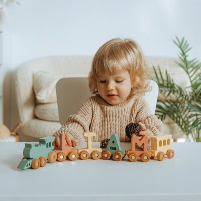 Wooden Train For Toddlers Newborn Keepsake Gift Boho Personalized Train With Name Fidget Toys For Kids Handmade Toys Stocking Stuffers