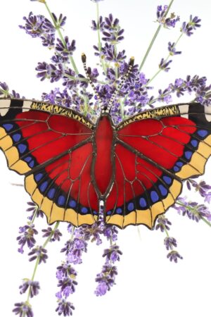 Mourning cloak butterfly suncatcher, stained glass window hangings, unique Christmas gift, gift for mom, handmade gift, modern home decor