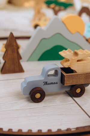 Custom Toy Tractor. Toddler Pretend Play. 2 Year Old Boy Gift Personalized. Wooden Farm Animals. Handmade Kids Toys. First Christmas. PS1111
