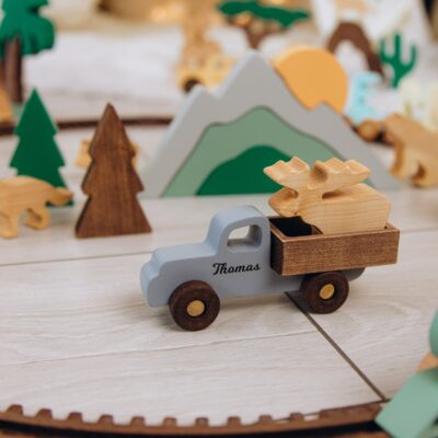 Custom Toy Tractor. Toddler Pretend Play. 2 Year Old Boy Gift Personalized. Wooden Farm Animals. Handmade Kids Toys. First Christmas. PS1111