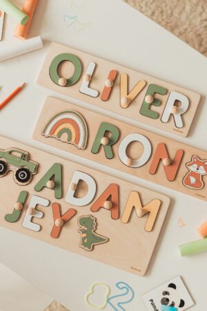 Wooden Name Puzzle New Baby Gift Custom Baby Shower Gift Baby & Toddler Toys First Birthday Gift for Boys Girls Newborn Montessori Toys