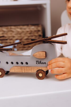 Personalized Wooden Montessori Toy Plane Kids Pretend Play Handmade Wooden Toy Airplane Baby Shower Gift Toys for 3 Years Old Easter Gift