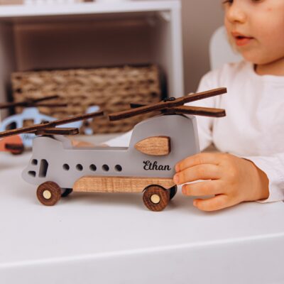Personalized Wooden Montessori Toy Plane Kids Pretend Play Handmade Wooden Toy Airplane Baby Shower Gift Toys for 3 Years Old Easter Gift