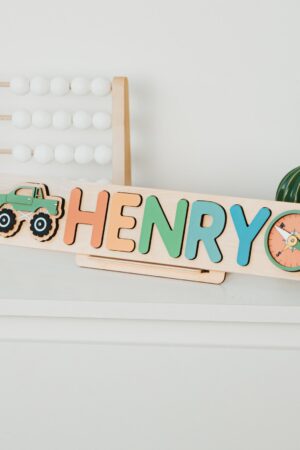 1. Geburtstag Namenspuzzle, Personalisiertes Babygeschenk, Montessori-Spielzeug für Kleinkinder, Individuelle Geschenke für Kinder