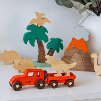 Personalized Tractor With Toy Farm. Sensory Toys For Toddlers. Wooden Kids Toys. Toy Tractor With Name. Baby Gifts. First Christmas. PS1111.