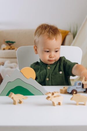 Wooden Tractor Car Montessori Sensory Waldorf Fidget Toy Personalized Baby Shower Gift Toddler Kids Toys Handmade Wooden Farm Tractor