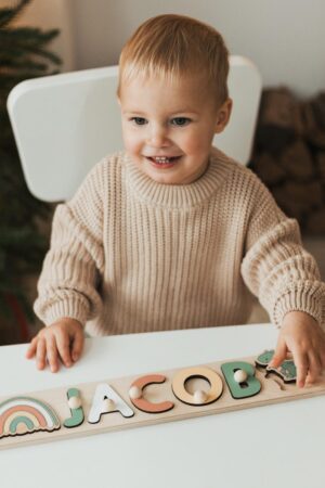 Personalized Name Puzzle With Pegs Wooden Name Puzzle Girl First Birthday Gift Custom Toddler Toys Newborn Gift Easter Gift for Kids