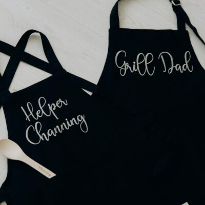 Top Papa Apron. Custom Matching Aprons. Personalized Aprons For Kids & Adults. Gift For Dad. Name Embroidered Apron. Family Easter Gifts.