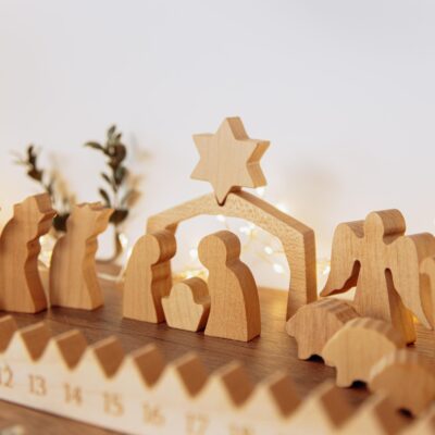Wooden Advent Calendar With Star Holiday Decoration Advent Activity Cards Christmas Decor Wooden Ornaments Nativity Set Christmas Countdown