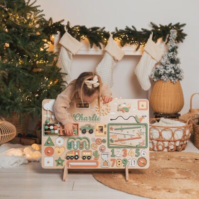 Large Stylistic Busy Board Sea Collection Baby Activity Name Puzzle Best Toy for Kids Baby Shower Gift Birthday Easter Gift For Toddler