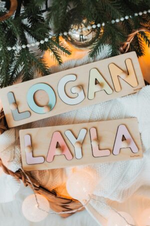 Personalized Baby Name Puzzle Wooden Montessori Toys for Toddlers Kids Custom Easter Gift Custom Toys for Toddlers Baby Shower Gift