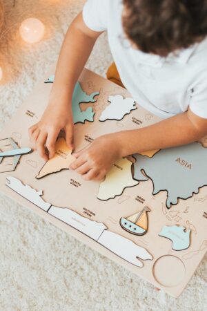 Wooden Stacking World Map Preschool Gifts Nursery Decor Educational Toys Montessori Toys For Toddlers Christmas Gifts For Kids Homeschooling